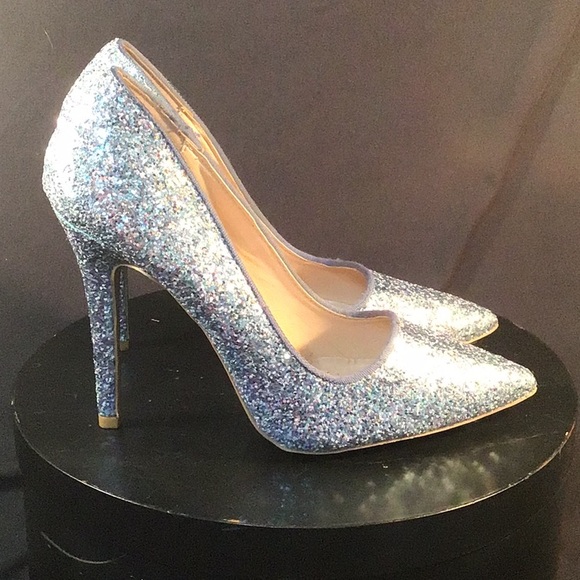 Quips Silver Glitter heels size 7 - Picture 3 of 8